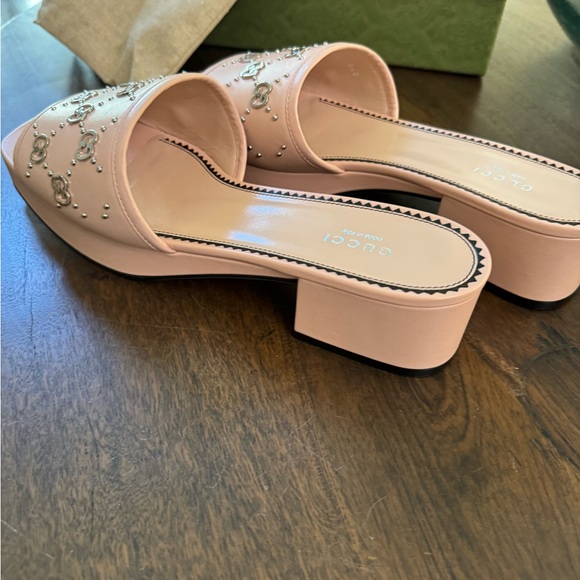 Gucci Perfect Pink Malaga Leather Interlocking G Sandals Slides 42 - Picture 7 of 11